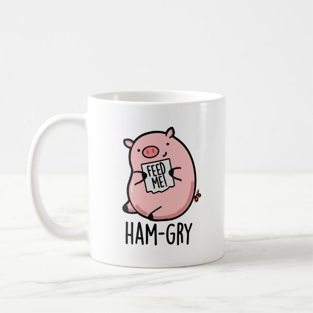 Mug Jeu de cochon animal amusant qui a faim de jambon (Gauche)