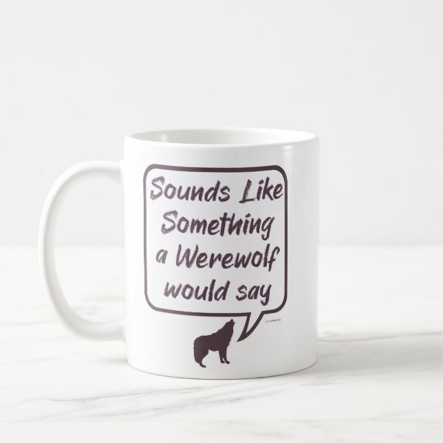 Mug Jeu de fête drôle de loup-garou Accusez la phrase (Gauche)