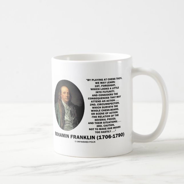 Mug Jeu de la citation de Benjamin Franklin de (Droite)
