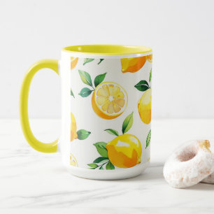 Mug Jeu de mariée bleu citron moderne