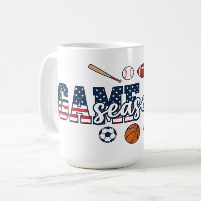 Mug Jeu de sport multi-patriotique Saison de jour de m (Devant gauche)