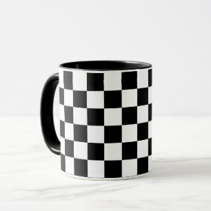 Mug Jeu d'échecs noir et blanc Carrés