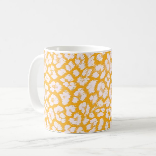 Mug Jeu d'oreiller blanc jaune abstrait empreinte de l (Devant gauche)