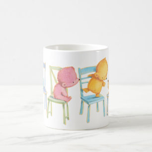 Mug Jeu d'ours bleus, roses, jaunes, et Brown