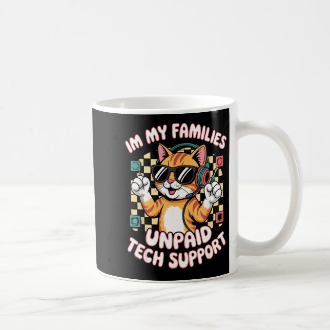 Mug Jeu drôle de chat tigré orange de support techniqu (Droite)
