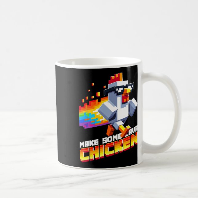 Mug Jeu drôle humour mème faire du pixel art de poulet (Droite)