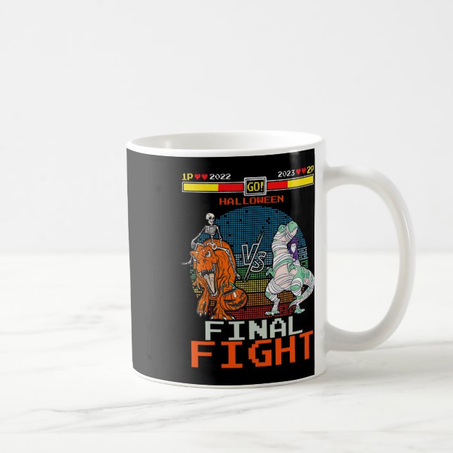Mug Jeu vidéo Halloween T-rex squelette momie - Final  (Droite)