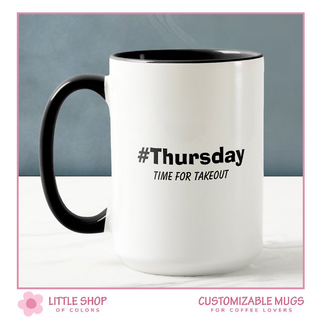 Mug Jeudi drôle - Moment pour la typographie de plats  (Créateur téléchargé)