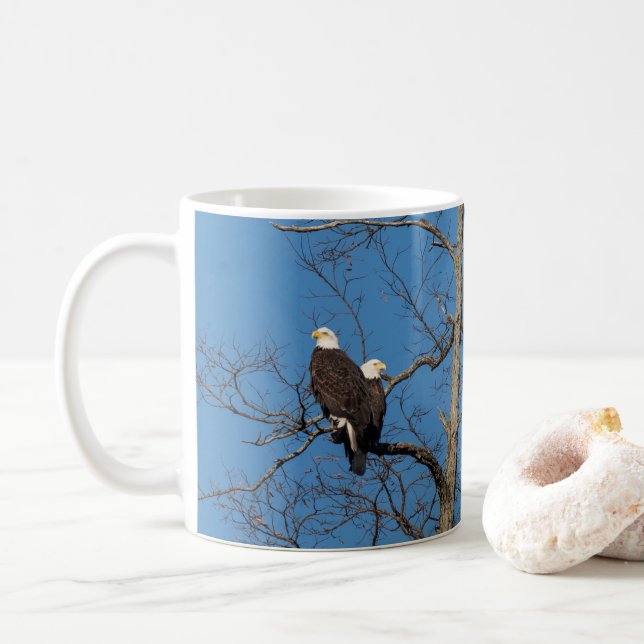 Mug Jeune aigle à tête blanche Couple (Avec donut)