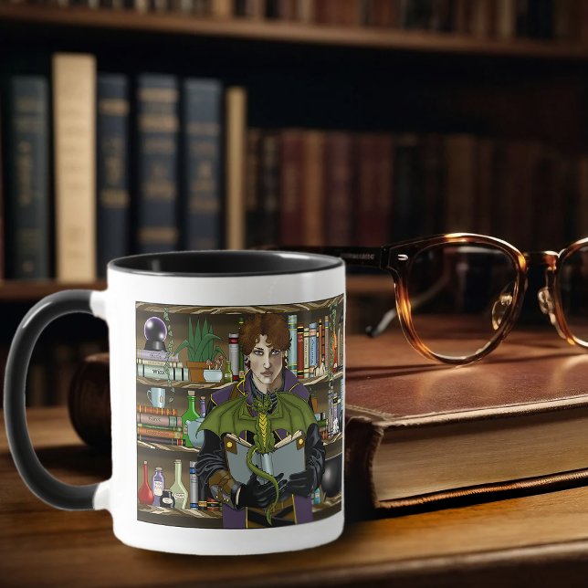 Mug Jeune Bibliothèque de Livres de Fantasy Magique Dr (Créateur téléchargé)