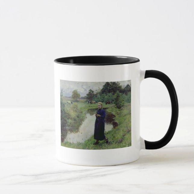 Mug Jeune fille dans les domaines, (Droite)