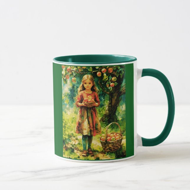 Mug Jeune fille dans un Apple Orchard (Droite)