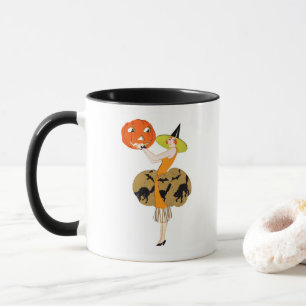 Mug Jeune fille des années folles avec Jack-o-Lantern