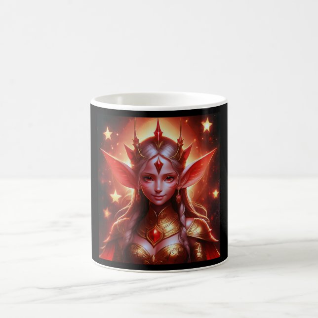 Mug Jeune fille elfe de la nuit en costume doré (Centre)