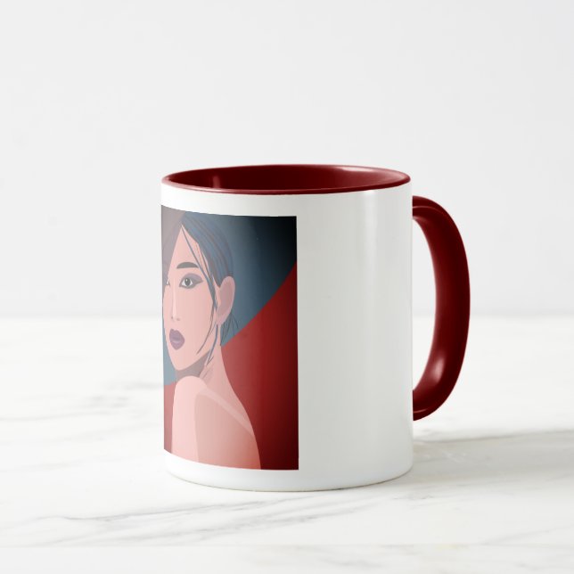 Mug Jeune Fille Japonaise – Concept Esthétique Moderne (Devant droit)