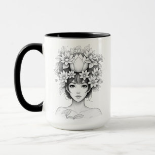 Mug Jeune fille Lotus Fleurie