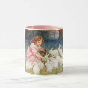 Mug Jeune Fille Nourrissant les Lapins (de Frederick M