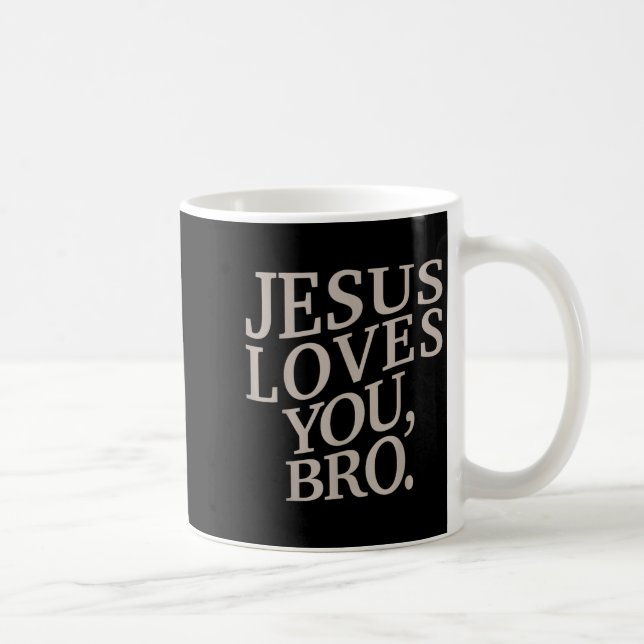 Mug Jeune Jésus vous aime Bro Amusant Christian Garçon (Droite)