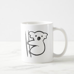Mug Jeune koala dans un arbre dans le croquis noir et