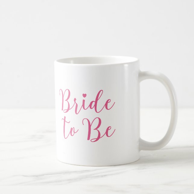 Mug Jeune mariée à être manuscrit rose chic (Droite)