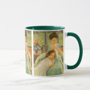 Mug Jeune mère coudre par Mary Cassatt, Art Vintage