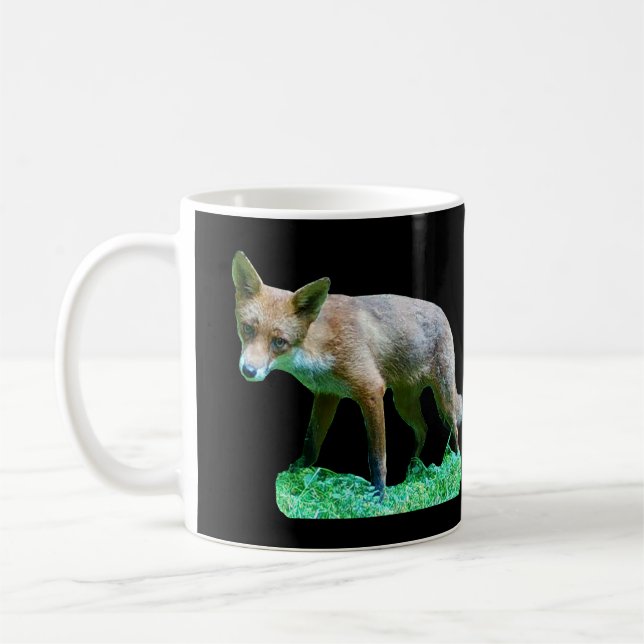 Mug Jeune renard roux Mousses vertes Forêt Bois Faune  (Gauche)