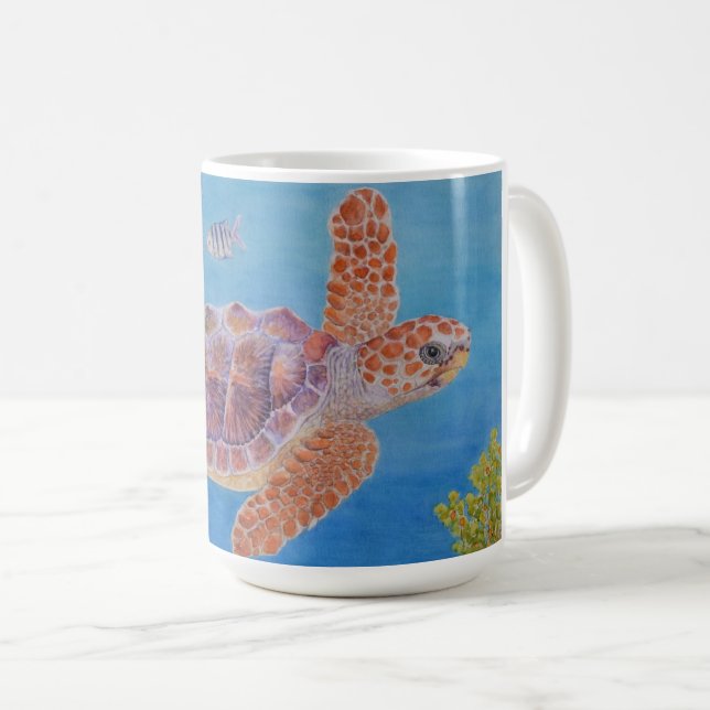 Mug Jeune tortue marine caouanne (Devant droit)