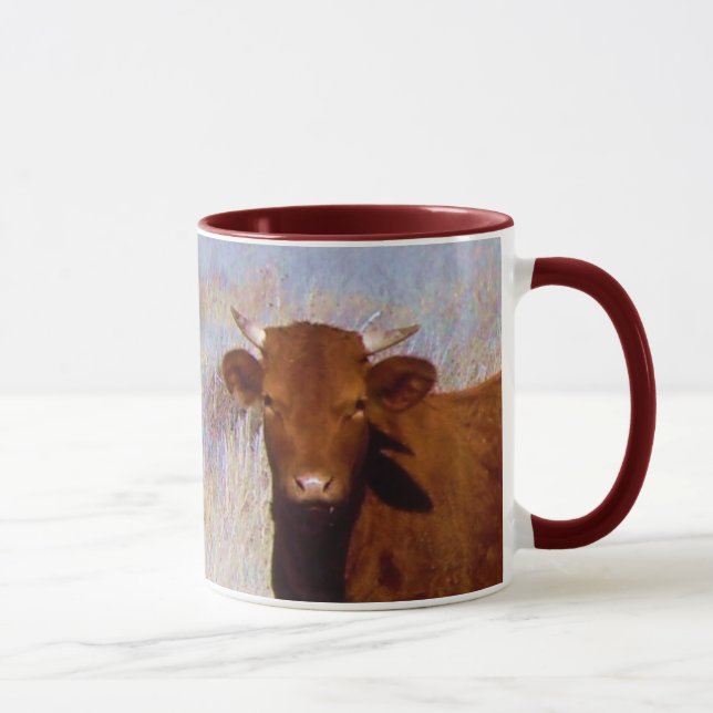 Mug Jeunes bétail rouges mignons de vache avec des (Droite)