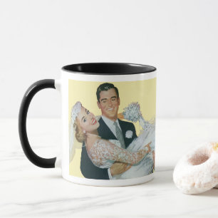 Mug Jeunes mariés de mariage vintage, heureuse mariée