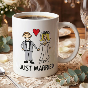 Mug Jeunes mariés dessin animé mariée et marié