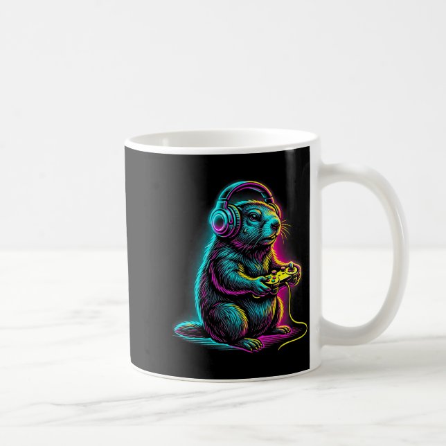Mug Jeux vidéo drôles de Groundhog Day Groundhog 67 Me (Droite)