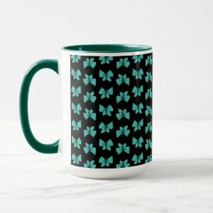 MUG Jimette Design papillon turquoise sur noir