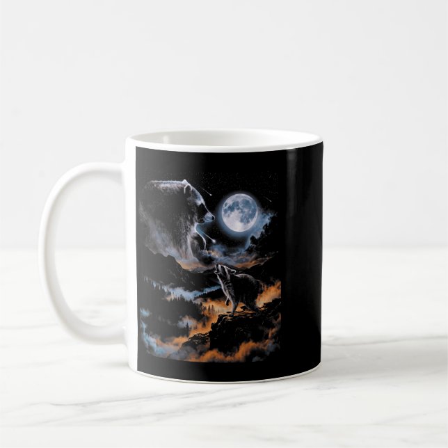 Mug Jimothy Raccoon Howling At Moon Night Scene Meme (Gauche)
