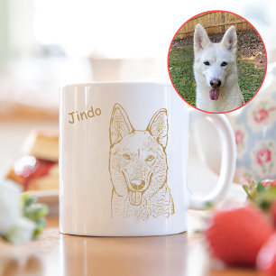 Mug Jindo Dog Dessin Personnalisé À La Main