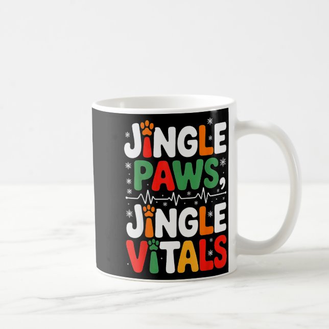 Mug Jingle Paws Jingle Vitals Funny Vet Nurse Xmas  (Droite)