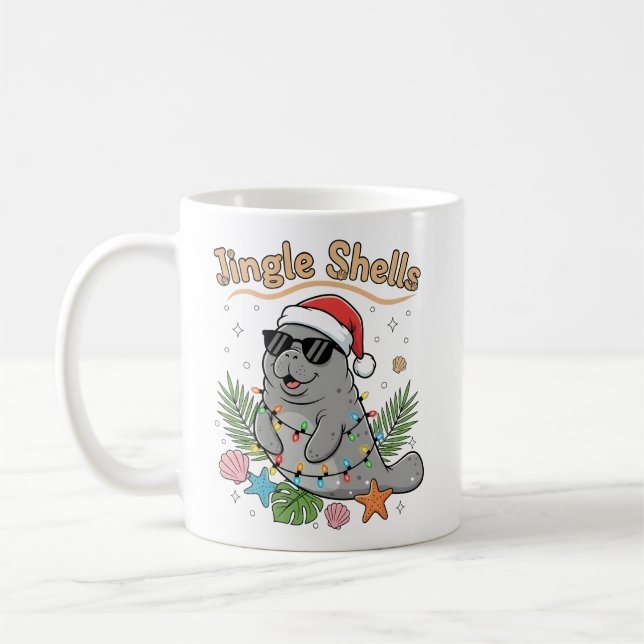 Mug Jingle Shells Tropical Santa Lamantin Noël (Gauche)