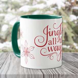 Mug Jingle Tout le chemin Feu de neige rouge Noël