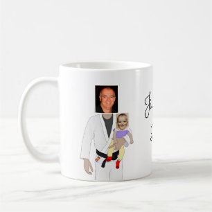Mug Jiu Jitsu Papa photos personnalisées et texte manu