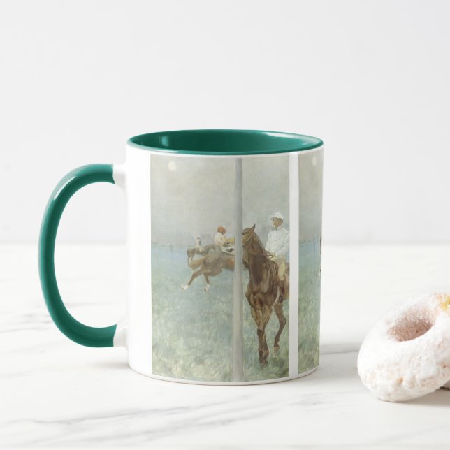 Mug Jockeys avant la course par Edgar Degas (Avec donut)