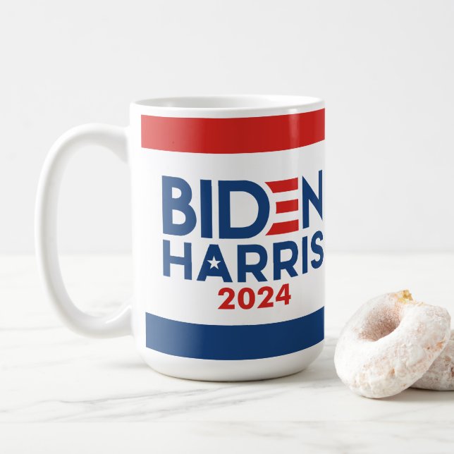 Mug Joe Biden 2024 - Kamala Harris Blue Red (Avec donut)
