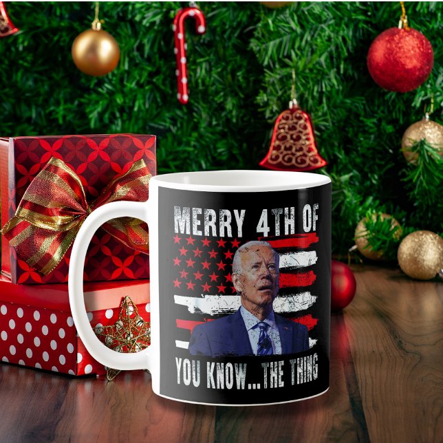 Mug Joe Biden Joyeux 4e de vous savez...Le truc (Créateur téléchargé)