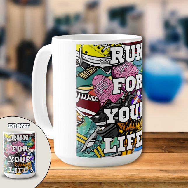 Mug Jogger du coureur d'art pop gras (Créateur téléchargé)