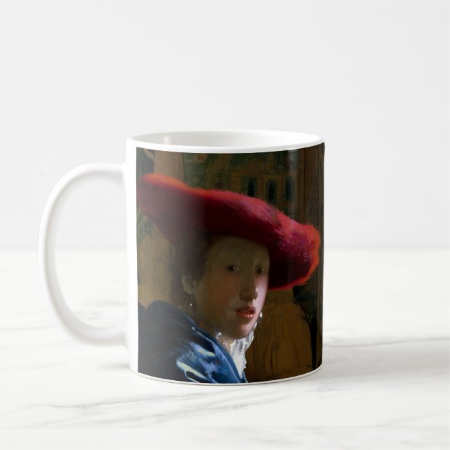 Mug Johannes Vermeer - Fille avec un Casquette rouge (Gauche)