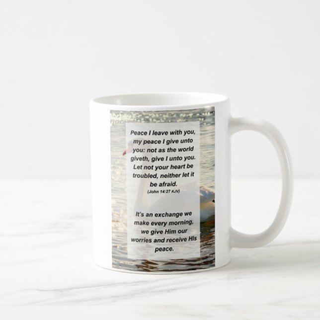 Mug John 14:27 Paix que je pars avec toi, ma paix que  (Droite)