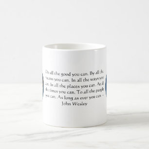 Mug John Wesley Citation Vivante Avec Ciel Bleu Nuages