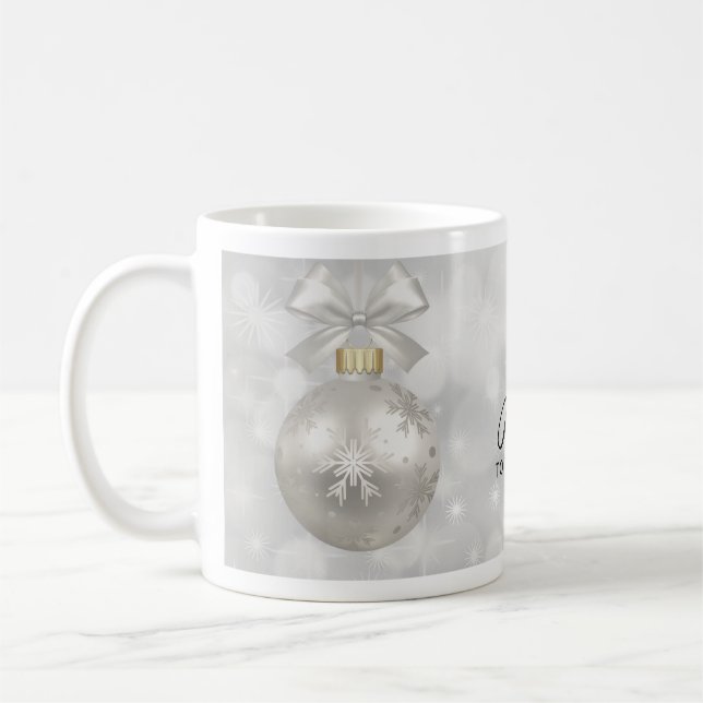 Mug Joie au monde Élégant bal de Noël en argent (Gauche)