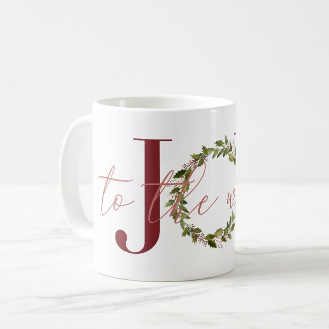 Mug Joie de Noël élégante à la couronne mondiale (Devant gauche)