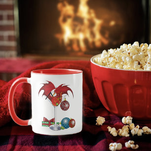 Mug Joie de Noël Fête Rouge Cocktail Dragon de Fête