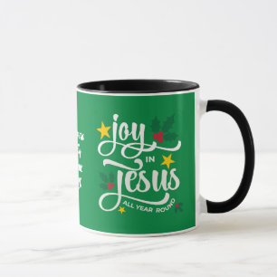 Mug Joie en Jésus Nom de famille de Noël chrétien