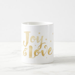 Mug Joie et amour Élégante écriture manuscrite Étoil